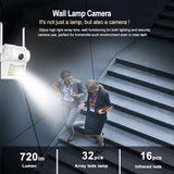 1080P Outdoor 4G/WiFi Wall Light Lamp IP Camera with 48pcs IR LED Light A/V Courtyard Monitoring