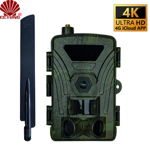 60MP HD Photos ＆４K　Live HD Video 4G LTE Trail Camera with IP66 Waterproof Night Vision Free mobile APP & Icloud for Data Storage-1