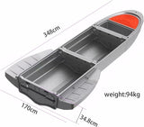 Detachable dinghy, Stacked fish boat, PE environmental Protection material, can carry 5 people, green/gray