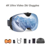 Extra Orange & Blue Anti-Fog Snowboard Ski Lens with UV400 Protection for 4K Ultra Video Ski-Sunglass Goggles WIFI Camera