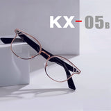 Smart Eye Wear AI Glasses with Bluetooth Hands-Free Calling Music Audio Play Anti-blue Light Lens with Full Silve Frame