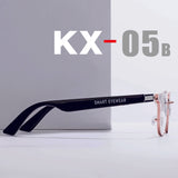 Smart Eye Wear AI Glasses with Bluetooth Hands-Free Calling Music Audio Play Anti-blue Light Lens with Full Silve Frame