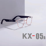 Smart Eye Wear AI Glasses with Bluetooth Hands-Free Calling Music Audio Play Anti-blue Light Lens with Full Silve Frame