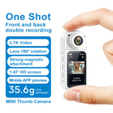 Tiny & Portable WIFI Thumb Mini Camera with HD Screen & 180 Degree Rotaton lenz and One shoot with Front & Back Double Recording