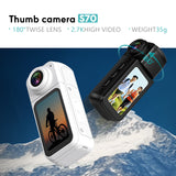 Tiny & Portable WIFI Thumb Mini Camera with HD Screen & 180 Degree Rotaton lenz and One shoot with Front & Back Double Recording