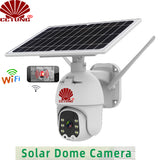 WIFI Alarm Intelligent Solar PTZ Dome Camera with Mobile APP 1080P HD Live Video Moitoring Cloud & Local Storage IP65 Waterproof