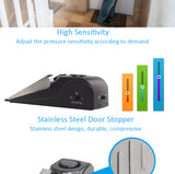 Mini Portable Stainless Steel Door Stopper with 120DB Loud Alarm System Powerd by 9V Dry Battery